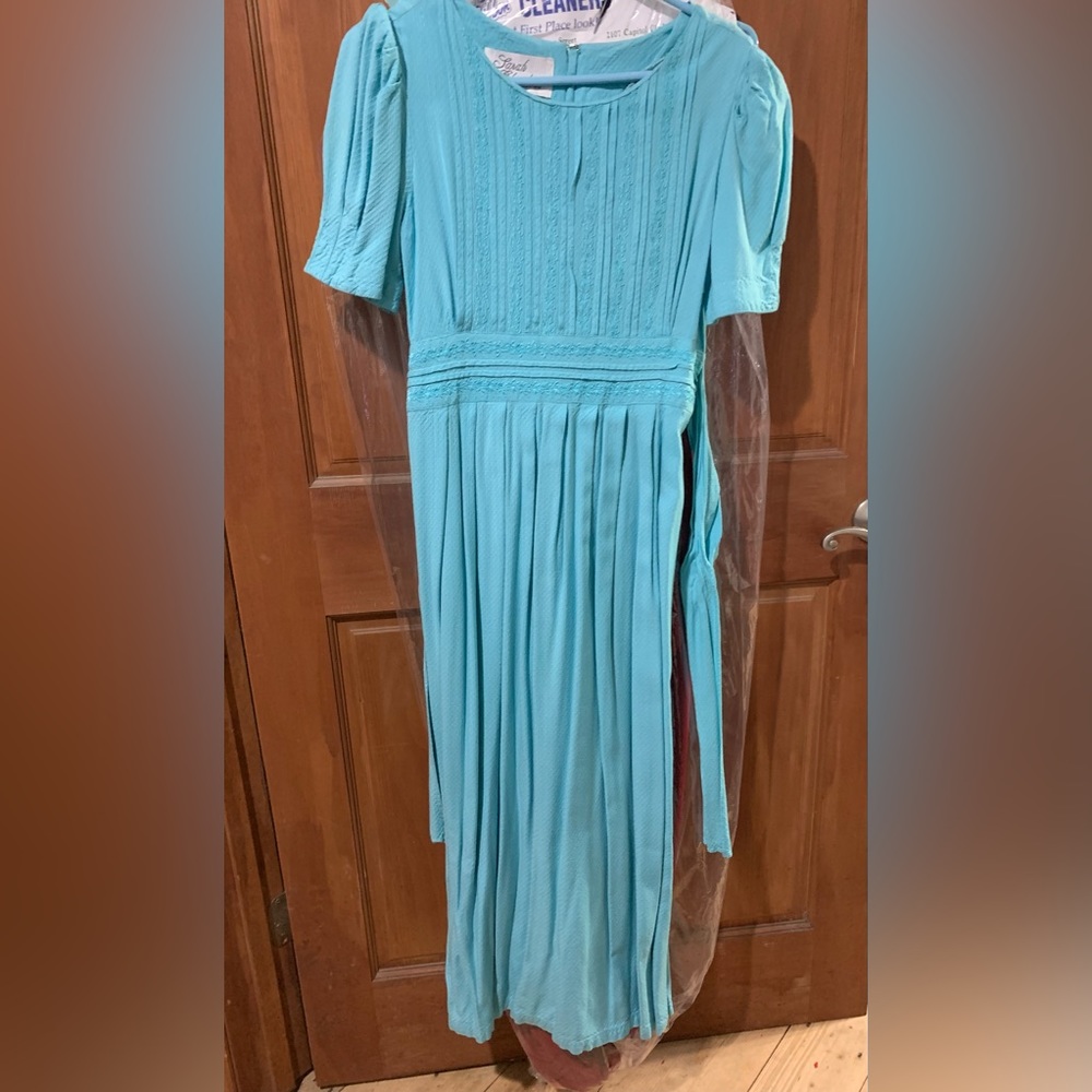 Blue floor length dress